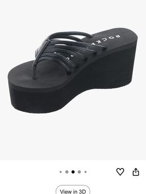 Rocket Dog Black Platform Thong Sandals with Multi-Strap Upper